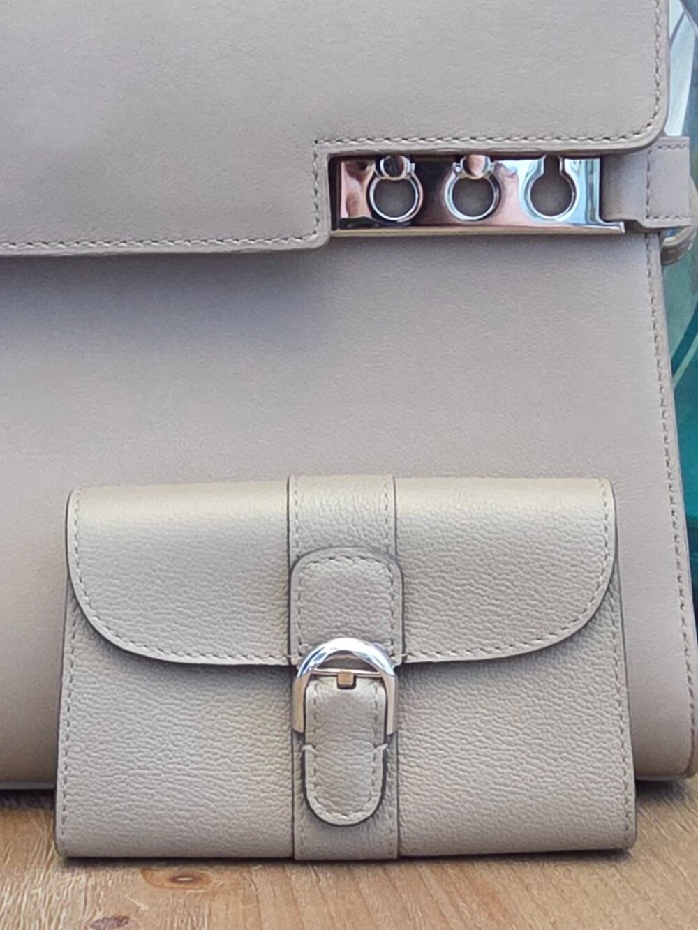 Delvaux Brillant Wallet | Greige Leather | Made in Belgium